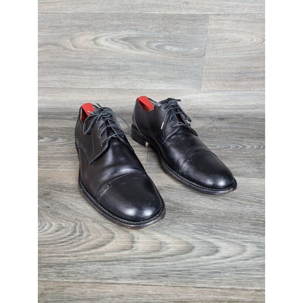 Men's Black Johnson & Murphy Oxford Dress Shoes (Size 8M)MADE ITALY 150291